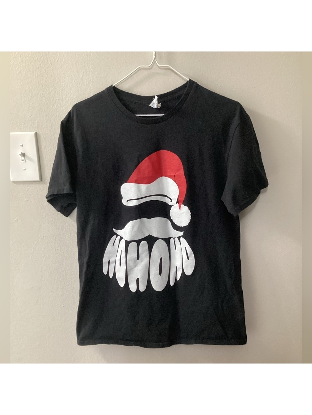 Men’s Delta Pro Weight Black Graphic Tee Santa Ho Ho Ho Medium Tote8